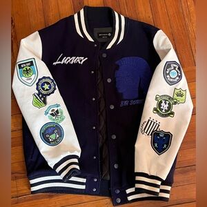 8IGHTH DSTRKT Men’s “Luxury” Varsity Jacket with Patches